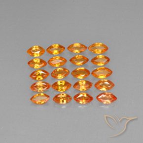 4.11天然橙色蓝宝石，马眼形，5×2.7毫米，VVS-VS