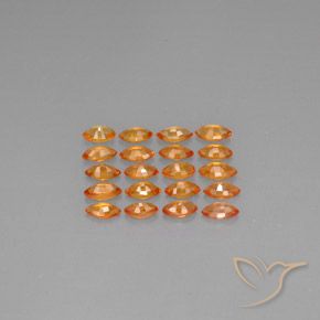 4.11天然橙色蓝宝石，马眼形，5×2.7毫米，VVS-VS