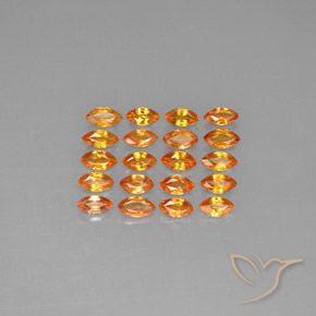 3.76天然橙色蓝宝石，马眼形，5×2.7毫米，VVS-VS