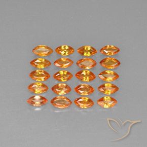3.76天然橙色蓝宝石，马眼形，5×2.7毫米，VVS-VS