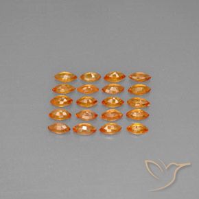 3.76天然橙色蓝宝石，马眼形，5×2.7毫米，VVS-VS