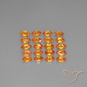 3.81天然橙色蓝宝石，马眼形，4.8×2.6毫米，VVS-VS