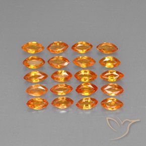 3.81天然橙色蓝宝石，马眼形，4.8×2.6毫米，VVS-VS