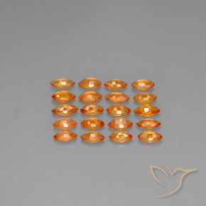 3.81天然橙色蓝宝石，马眼形，4.8×2.6毫米，VVS-VS