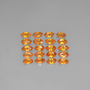 2.42天然橙色蓝宝石，马眼形，4.3×2.3毫米，VVS-VS