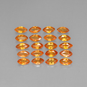 2.42天然橙色蓝宝石，马眼形，4.3×2.3毫米，VVS-VS