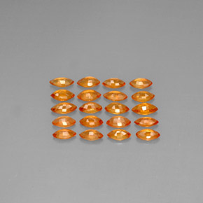 2.42天然橙色蓝宝石，马眼形，4.3×2.3毫米，VVS-VS