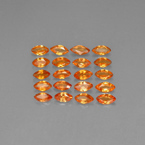 2.46天然橙色蓝宝石，马眼形，4.2×2.4毫米，VVS-VS