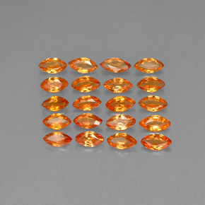 2.46天然橙色蓝宝石，马眼形，4.2×2.4毫米，VVS-VS