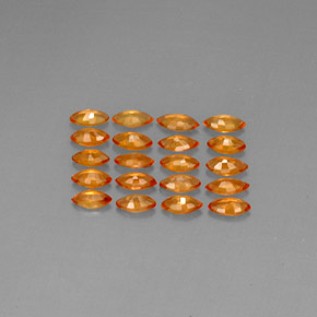 2.46天然橙色蓝宝石，马眼形，4.2×2.4毫米，VVS-VS