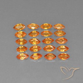 3.79天然橙色蓝宝石，马眼形，5×2.8毫米，VVS-VS