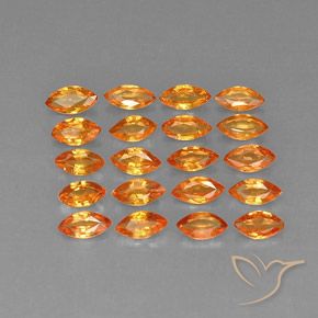 3.79天然橙色蓝宝石，马眼形，5×2.8毫米，VVS-VS