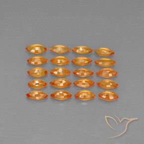 3.79天然橙色蓝宝石，马眼形，5×2.8毫米，VVS-VS