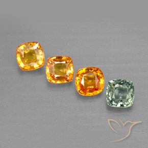 2.67天然多色蓝宝石，垫形剪裁，4.7×4.6毫米，VVS-VS