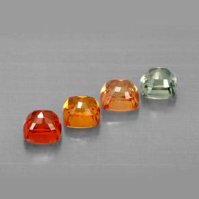 2.42天然多色蓝宝石，垫形剪裁，4.2×4.2毫米，VVS-VS