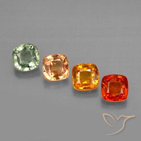 1.98天然多色蓝宝石，垫形剪裁，4.3×4.2毫米，VVS-VS