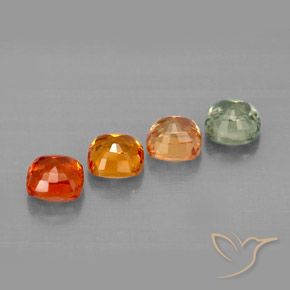 1.98天然多色蓝宝石，垫形剪裁，4.3×4.2毫米，VVS-VS