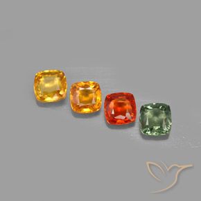 2.28天然多色蓝宝石，垫形剪裁，4.5×4.5毫米，VVS-VS