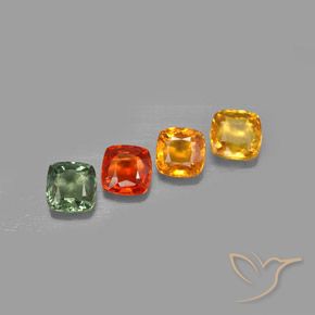 2.28天然多色蓝宝石，垫形剪裁，4.5×4.5毫米，VVS-VS