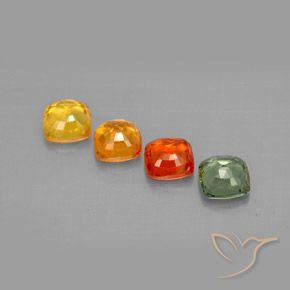2.28天然多色蓝宝石，垫形剪裁，4.5×4.5毫米，VVS-VS