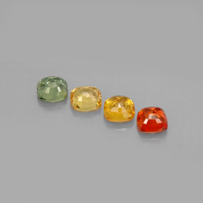 1.67天然多色蓝宝石，垫形剪裁，4.1×4.1毫米，VVS-VS