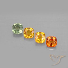 1.85天然多色蓝宝石，垫形剪裁，4.1×4.1毫米，VVS-VS