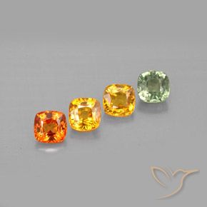 1.85天然多色蓝宝石，垫形剪裁，4.1×4.1毫米，VVS-VS