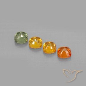 1.85天然多色蓝宝石，垫形剪裁，4.1×4.1毫米，VVS-VS