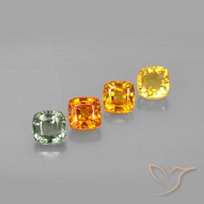 2.10天然多色蓝宝石，垫形剪裁，4.2×4.2毫米，VVS-VS