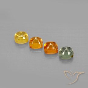 2.10天然多色蓝宝石，垫形剪裁，4.2×4.2毫米，VVS-VS