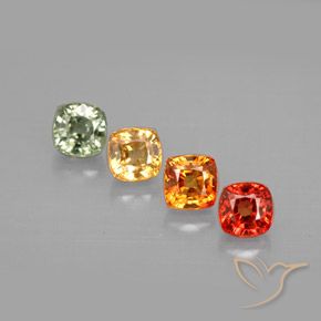 2.24天然多色蓝宝石，垫形剪裁，4.2×4.2毫米，VVS-VS