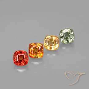 2.24天然多色蓝宝石，垫形剪裁，4.2×4.2毫米，VVS-VS