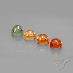 2.24天然多色蓝宝石，垫形剪裁，4.2×4.2毫米，VVS-VS