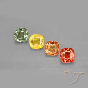 2.19天然多色蓝宝石，垫形剪裁，4.5×4.5毫米，VVS-VS