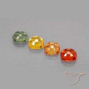 2.19天然多色蓝宝石，垫形剪裁，4.5×4.5毫米，VVS-VS