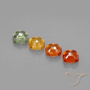 2.30天然多色蓝宝石，垫形剪裁，4.5×4.5毫米，VVS-VS