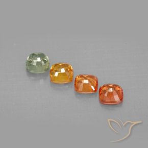 1.95天然多色蓝宝石，垫形剪裁，4.2×4.2毫米，VVS-VS