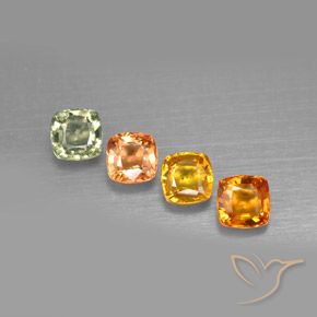 2.55天然多色蓝宝石，垫形剪裁，4.6×4.6毫米，VVS-VS