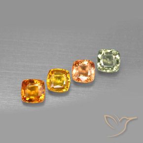 2.55天然多色蓝宝石，垫形剪裁，4.6×4.6毫米，VVS-VS