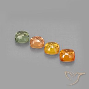 2.55天然多色蓝宝石，垫形剪裁，4.6×4.6毫米，VVS-VS