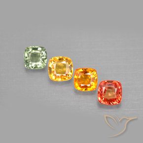 2.64天然多色蓝宝石，垫形剪裁，4.6×4.6毫米，VVS-VS