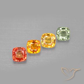 2.64天然多色蓝宝石，垫形剪裁，4.6×4.6毫米，VVS-VS