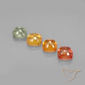 2.64天然多色蓝宝石，垫形剪裁，4.6×4.6毫米，VVS-VS
