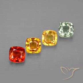 1.96天然多色蓝宝石，垫形剪裁，4.2×4.1毫米，VVS-VS