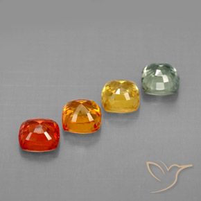 1.96天然多色蓝宝石，垫形剪裁，4.2×4.1毫米，VVS-VS