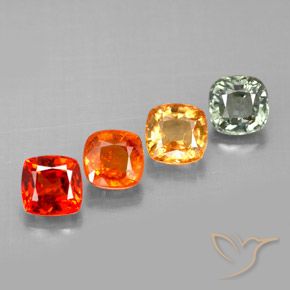 2.34天然多色蓝宝石，垫形剪裁，4.4×4.4毫米，VVS-VS