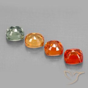2.34天然多色蓝宝石，垫形剪裁，4.4×4.4毫米，VVS-VS