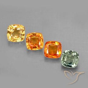 2.19天然多色蓝宝石，垫形剪裁，4.3×4.2毫米，VVS-VS
