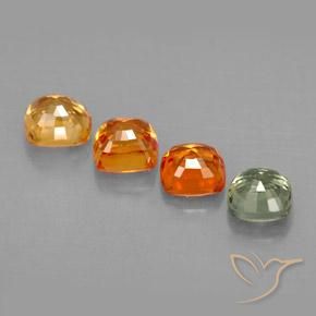2.19天然多色蓝宝石，垫形剪裁，4.3×4.2毫米，VVS-VS