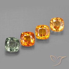 2.36天然多色蓝宝石，垫形剪裁，4.5×4.5毫米，VVS-VS